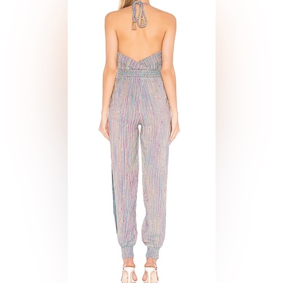 RARE—Pastel Rainbow 🌈 Marjorelle Jumpsuit Medium Tassel Detail - Picture 4 of 4